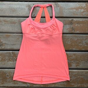 Lululemon Athletica Pink Tank Top with Built in Bra - Size 6